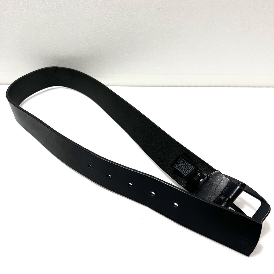 【微美品】✨DIESEL　32インチ　80cm　　バックルレザーベルト　ブラック 美品】DIESEL レザーベルト ブラック 80/32 ロゴ型バックル
