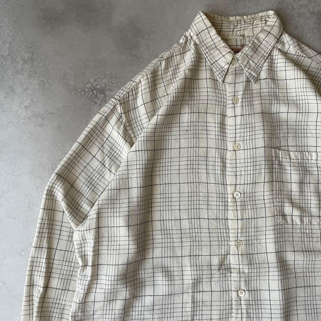 Vintage 80s レーヨンシャツ チェックシャツ USA BASCO M