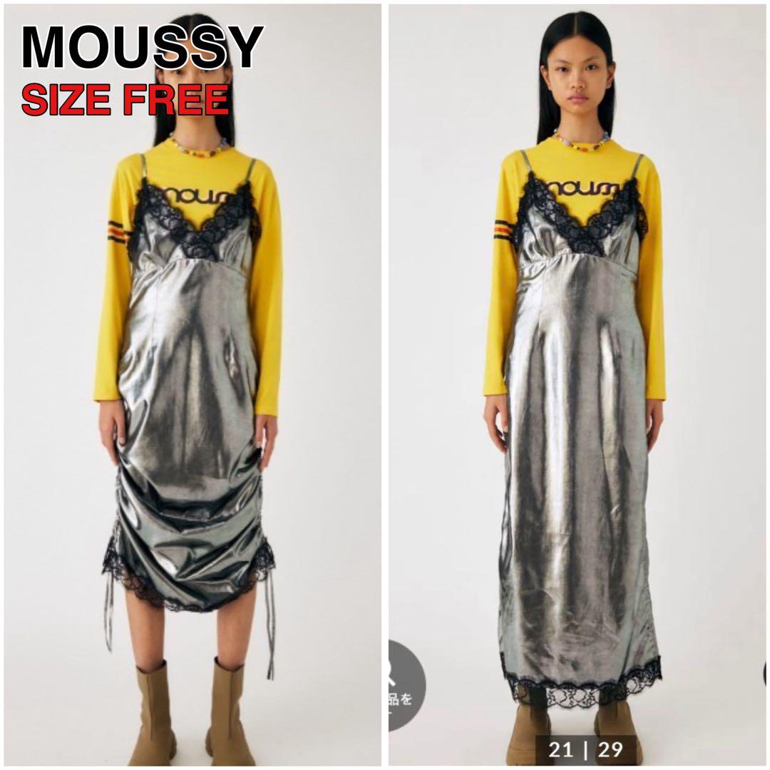新品同様 MOUSSY マウジー LACE SATIN SLIP ドレス サテン
