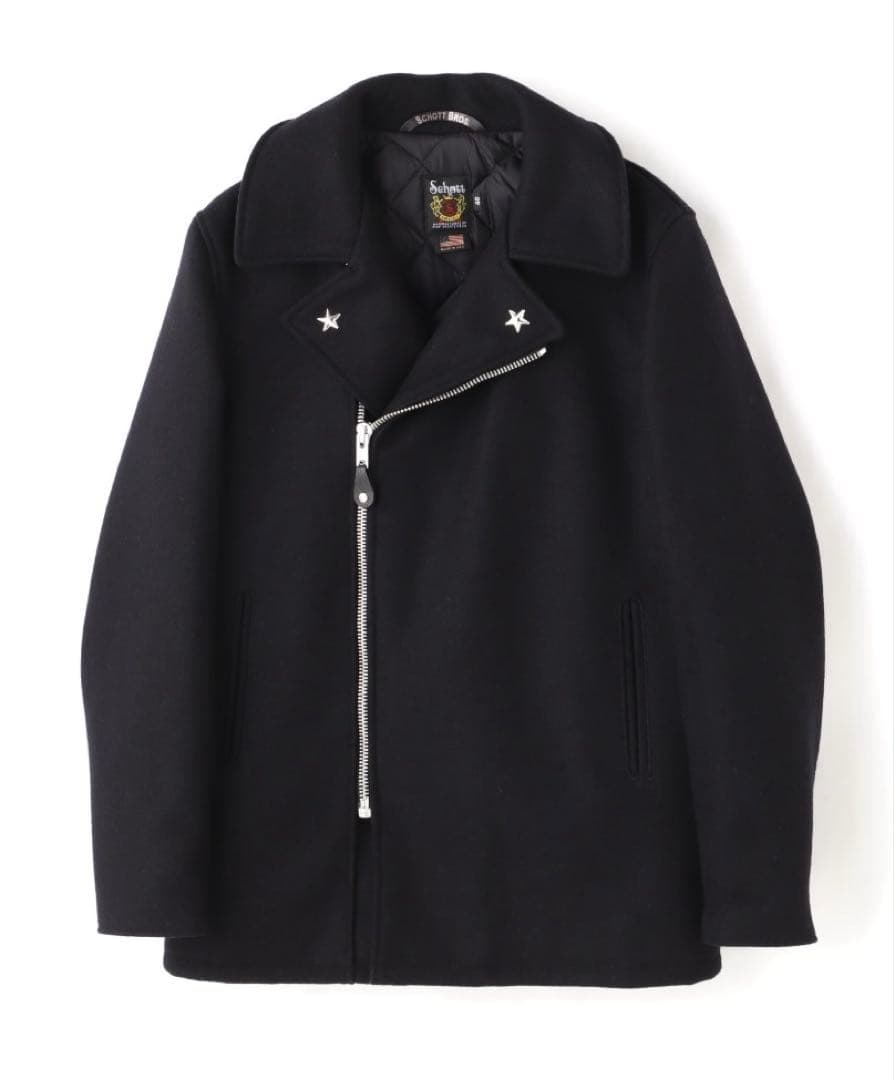 ショット メルトンジップアップ ピーコートS・SCHOTT