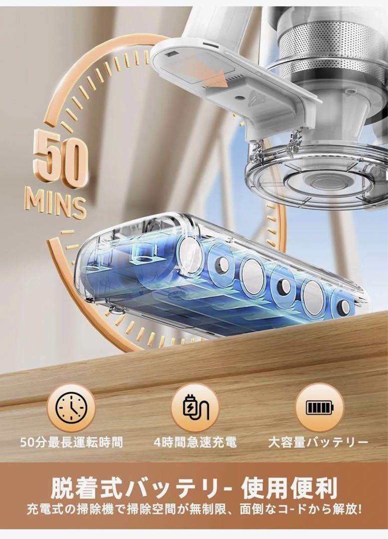 掃除機 コードレス【2025絶賛販売中・全体性能アップ!】 45000Pa