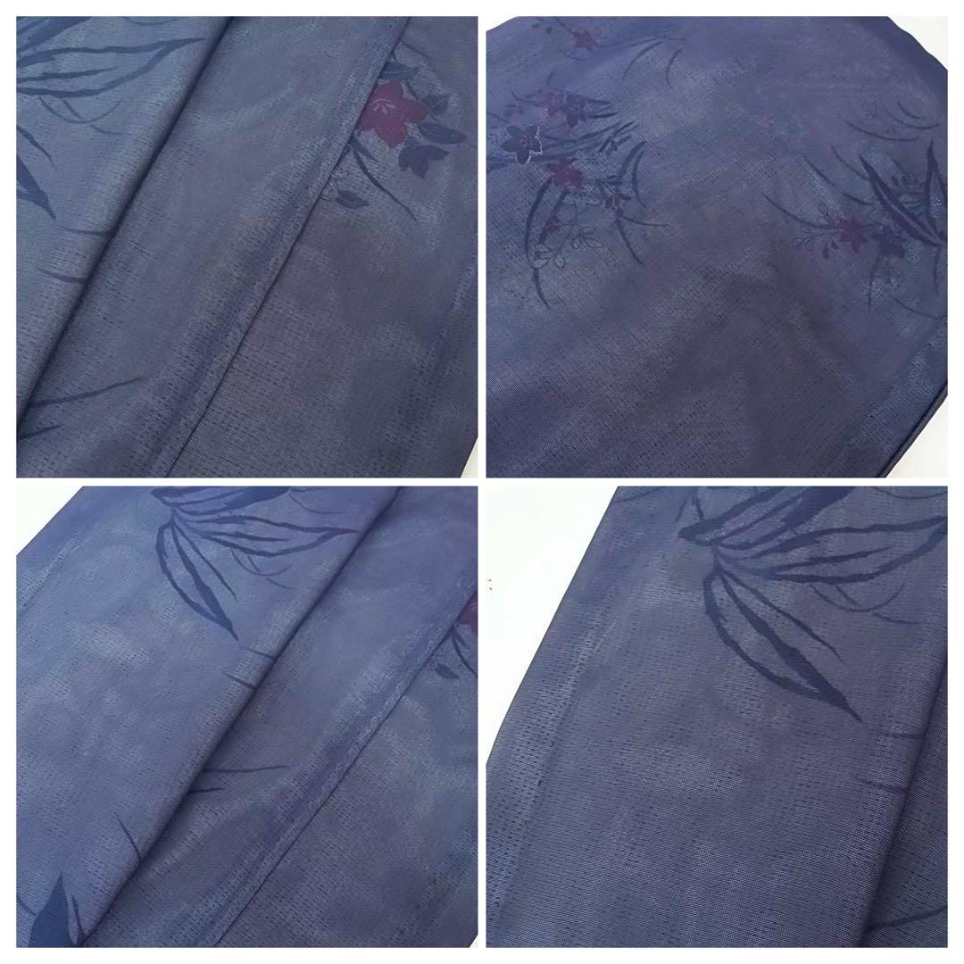 ほぼ美品 夏着物 紗袷 附け下げ 訪問着 花文様 正絹 紗×駒絽
