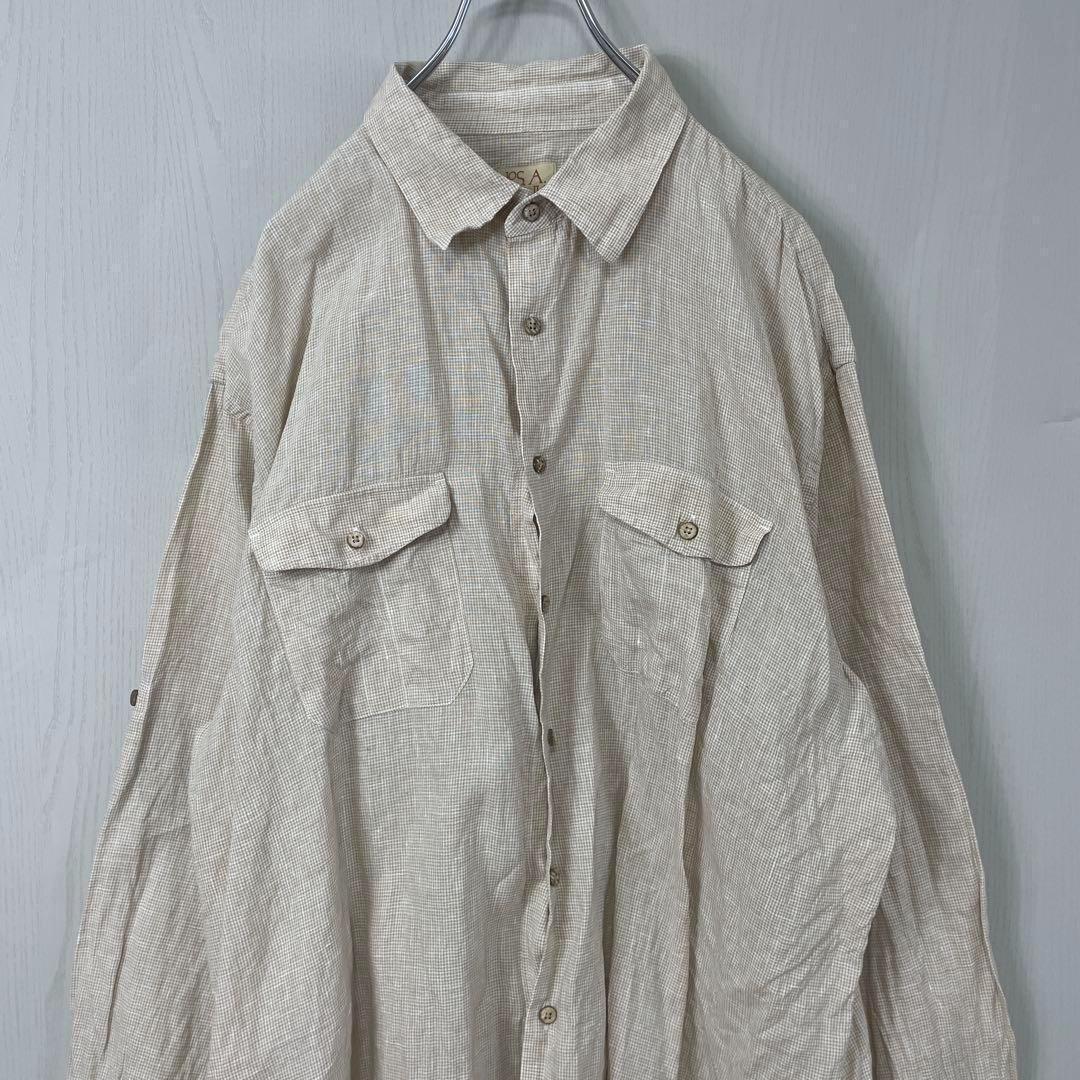 JOS.A.BANK チェックシャツ 総柄 ネルシャツ 古着 2XL
