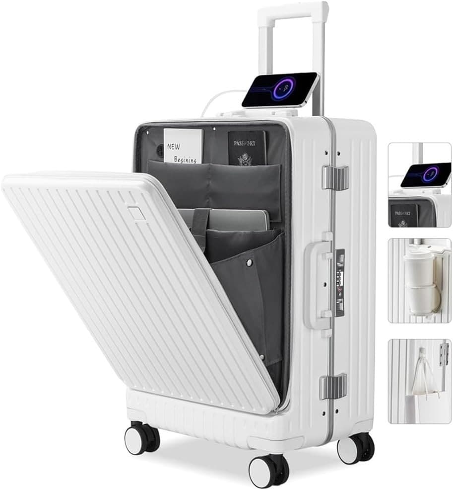 大容量 アルミフレーム 超軽量 白S スーツケース 機内持ち込み キャリーケース