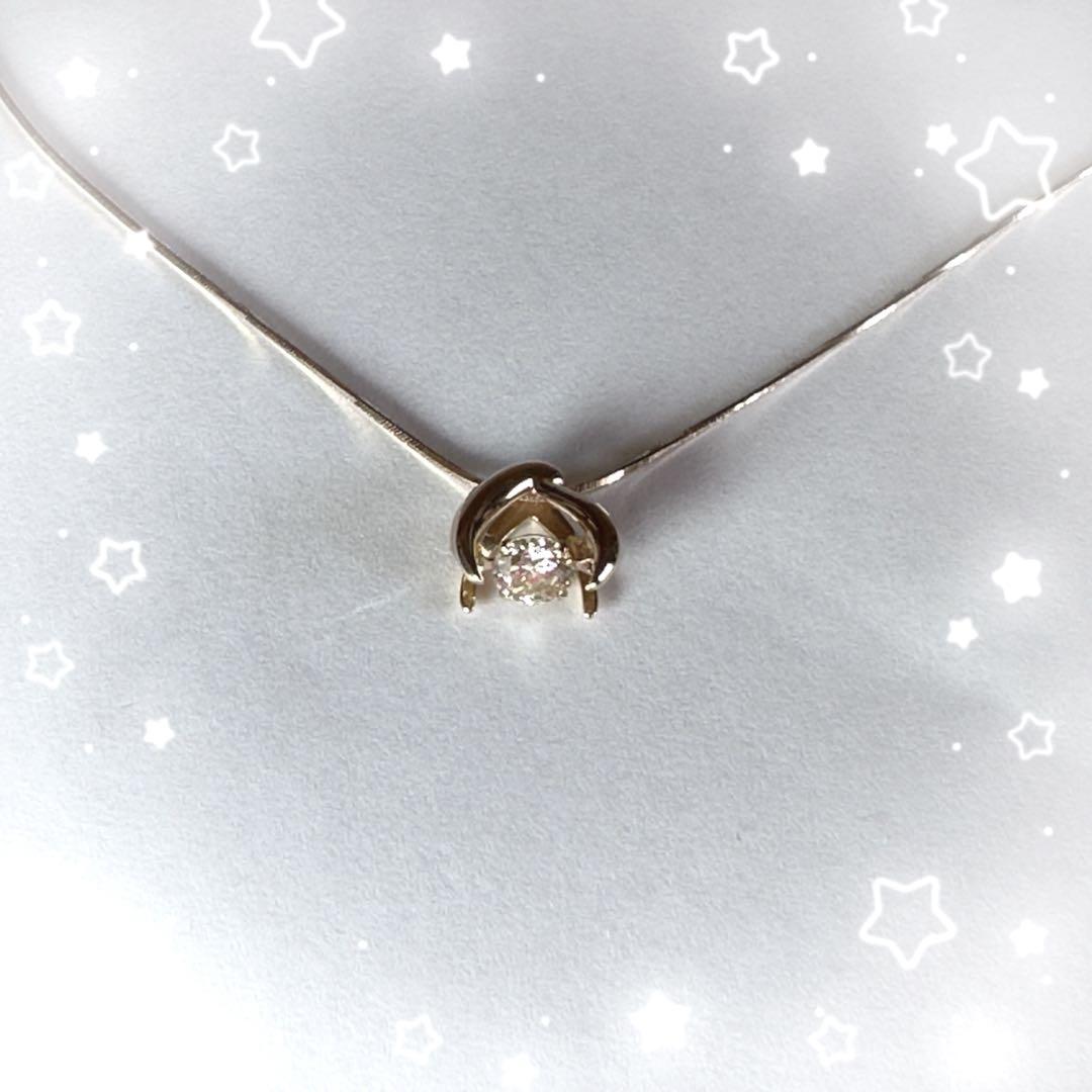 K18 揺れる ダイヤモンド 0.30ct スルー ネックレス　総重量3.9g