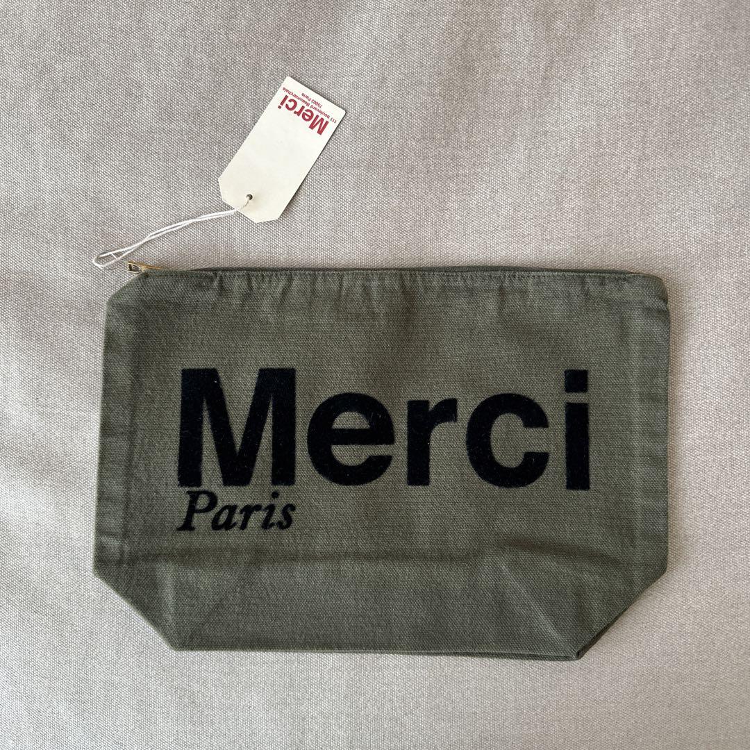 Merci Paris ポーチ (カーキ)