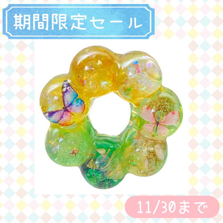No.38蝶々のオルゴナイトネックレス ヘアゴム アクセサリ