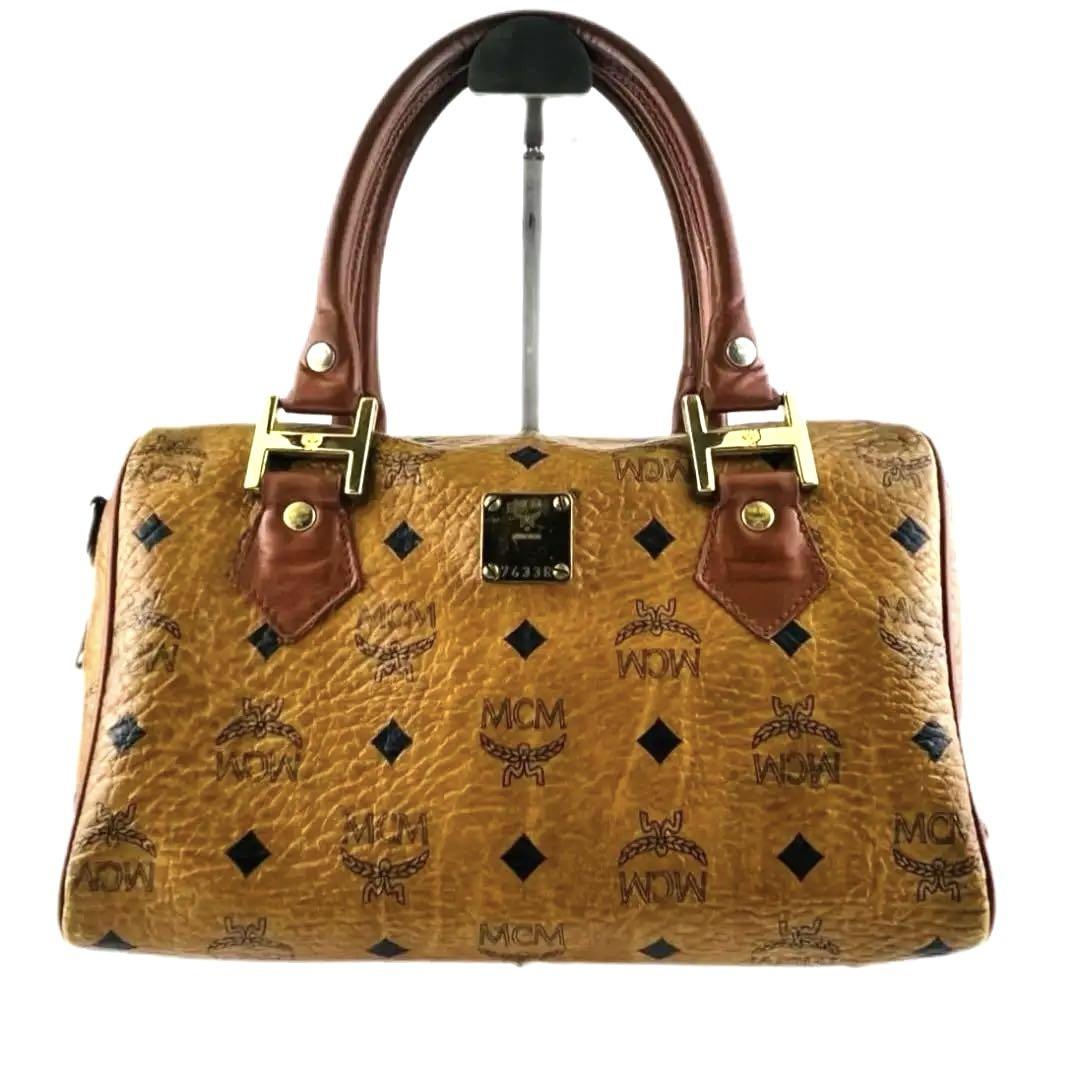 MCM エムシーエム ヴィセトス 総柄 ミニボストン ハンドバッグ