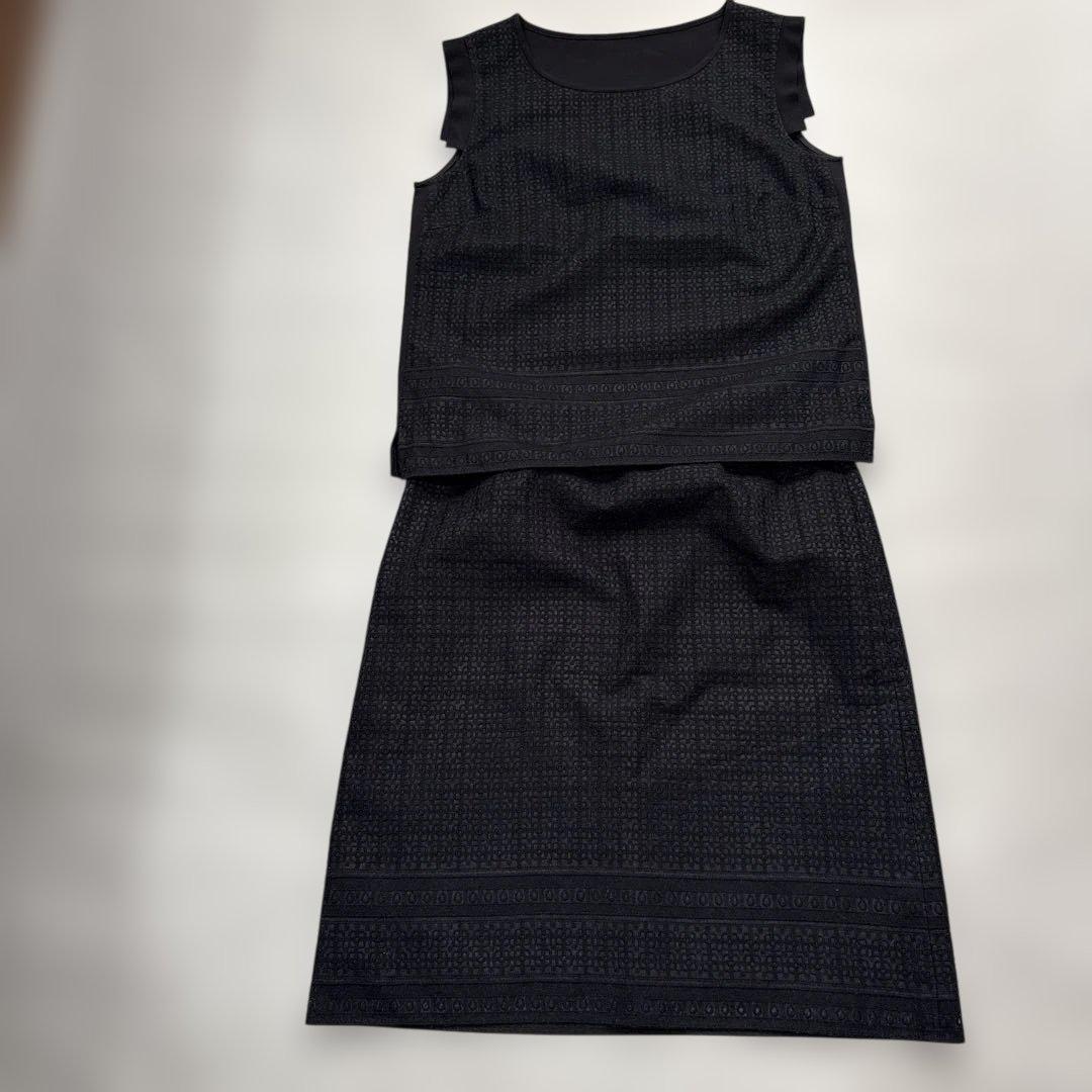 LESTERA レースブラック スカートセットアップ ノースリーブ　サイズ40