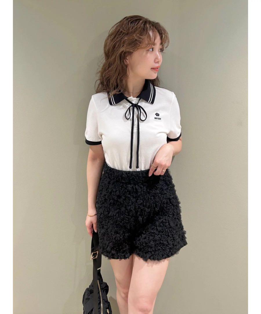 【LILY BROWN×MARY QUANT】クロップドリボンポロシャツ