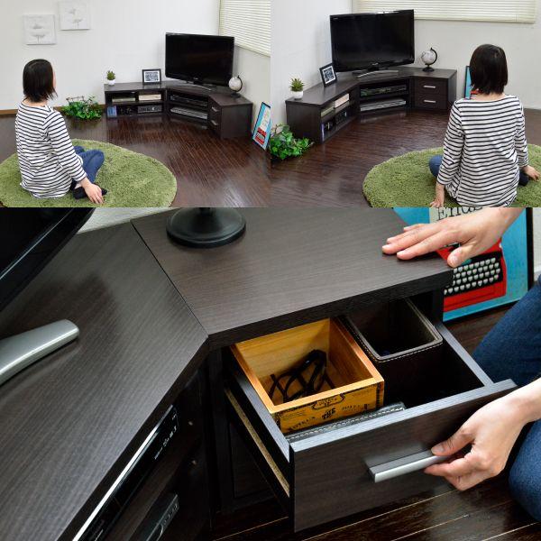 ください↜ テレビ台 32インチ ダークブラウン LH0YF-m45835673507 ローボード コーナー3点セット収納 ∷ください