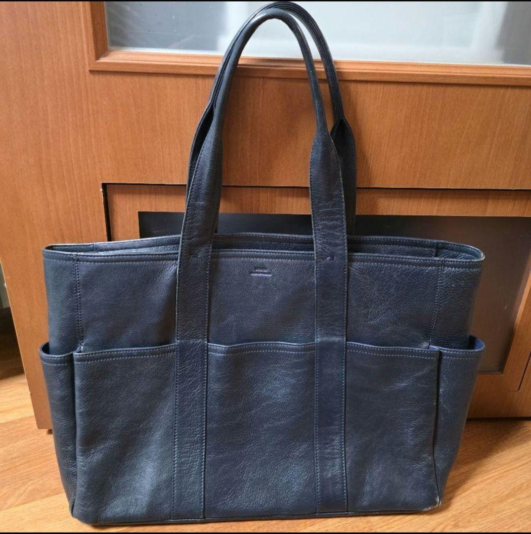 SEEKER ×別注ジャーナルスタンダード　ダークブルー レザートートバッグ