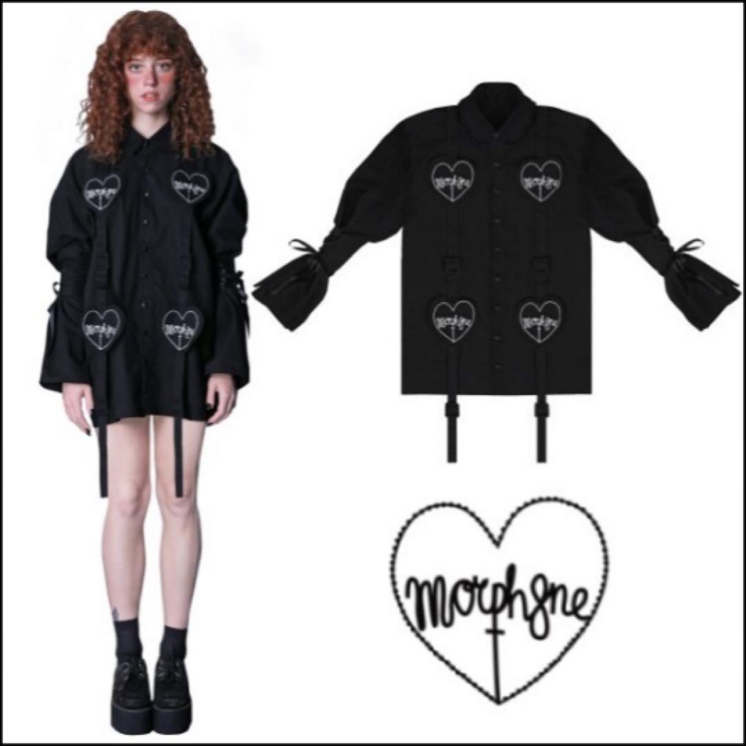 美品♡MORPH8NE モルフィン AMBER ハート ロゴ ロングシャツ