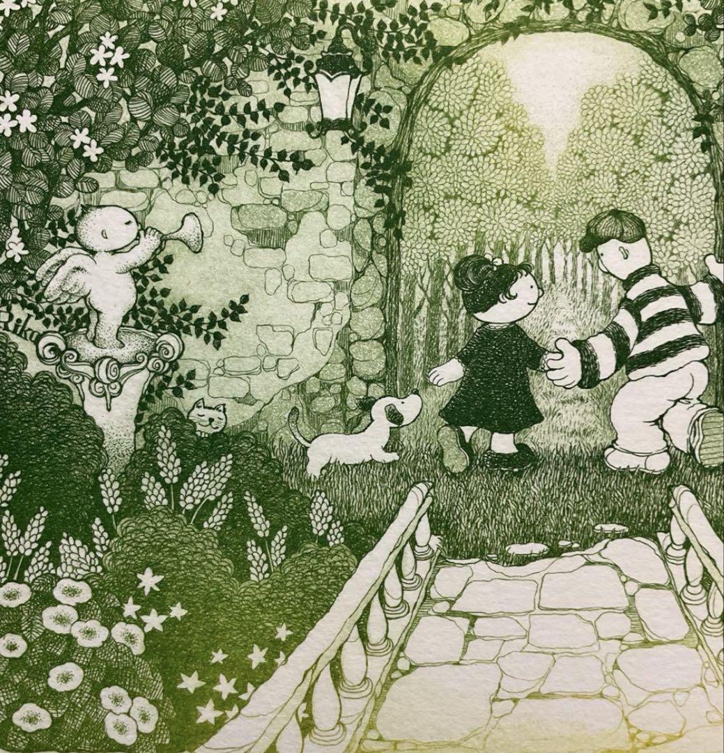 絵画・額縁・版画・上砂 理佳・新品未使用・Serenade・エッチング・美術品 絵画・額縁・版画・上砂理佳・新品未使用・エッチング・犬・美術
