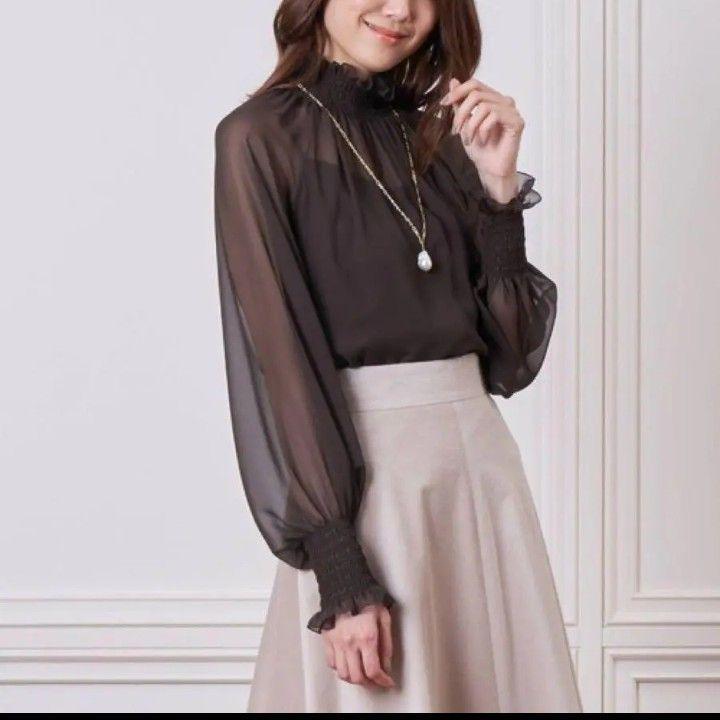 極美品 アナイ 定価2万6千 シアージョーゼット シャーリング