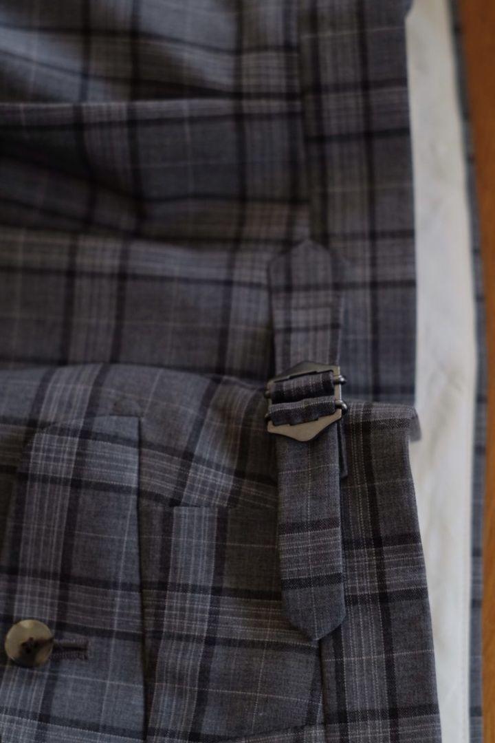 Kakinoha 柿乃葉 Dress Trousers L Gray Check