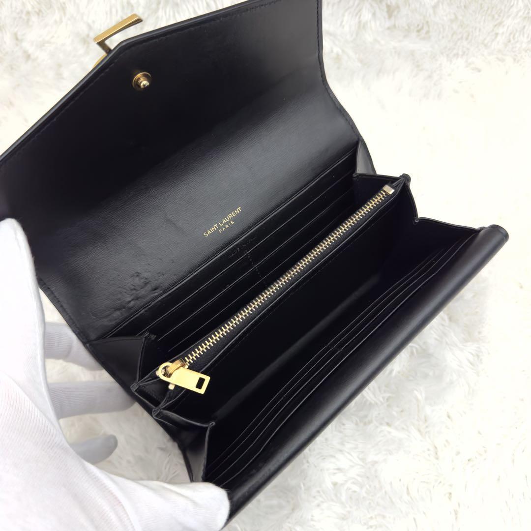 美品✨SAINT LAURENT サンローラン カサンドラ ゴールド金具 長財布