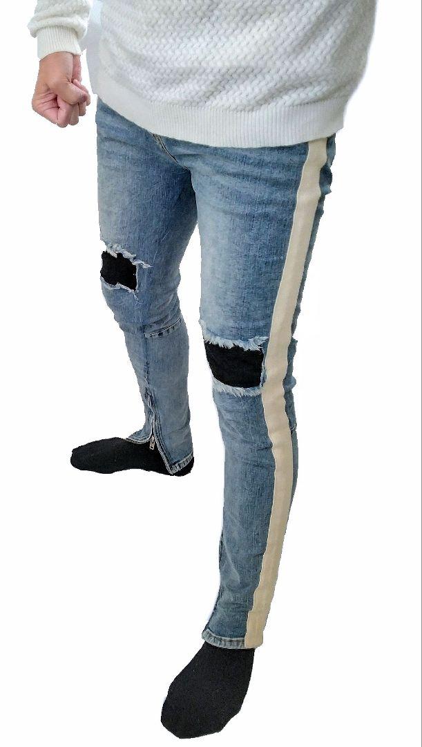 ★Lazy Tokyo Side Line Hem zip Skinny送料込み