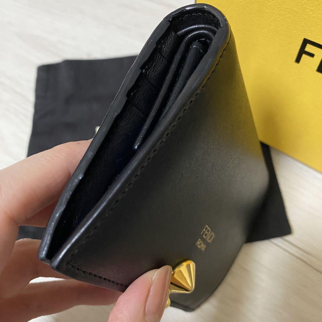 希少美品✨FENDI バイザウェイ 二つ折り財布　黒　ゴールド金具　レザー 美品】FENDI バイザウェイ 折り財布 ブラック ゴールド - メルカリ