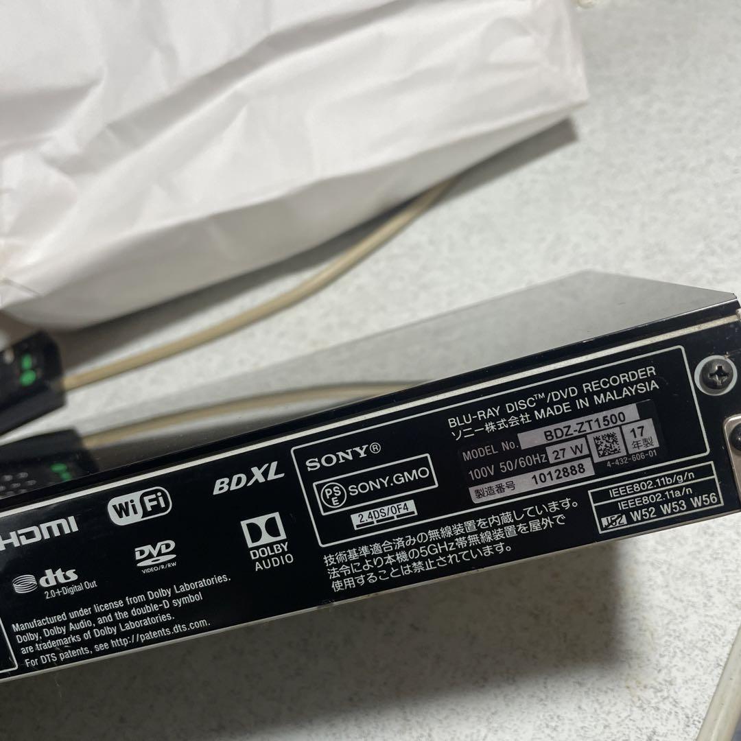 SONY BDZ-ZT1500 ブルーレイ/DVDレコーダー