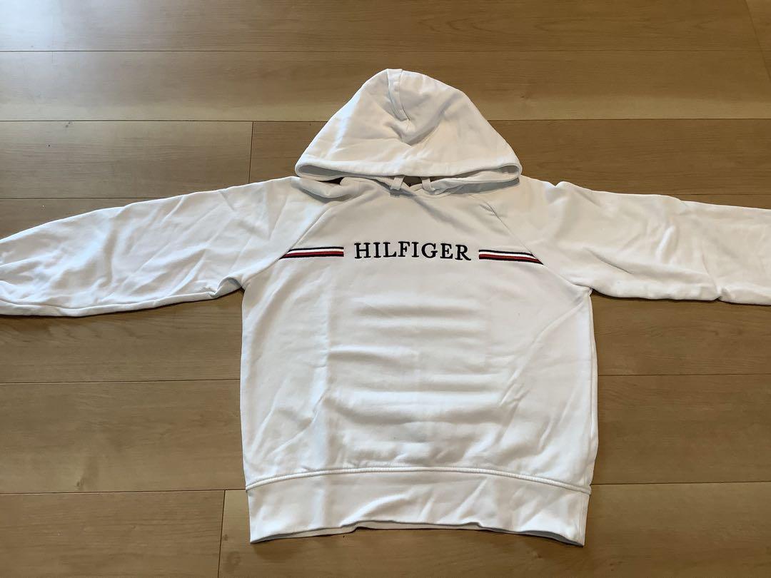 HILFIGER ホワイト フード付きパーカー XS
