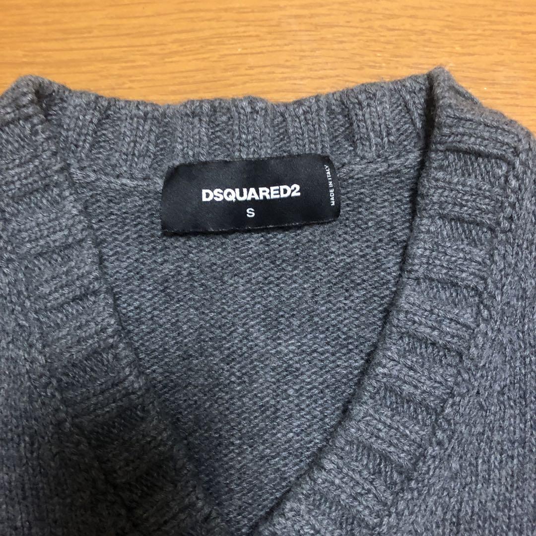 DSQUARED2 グレー Vネックニットセーター S