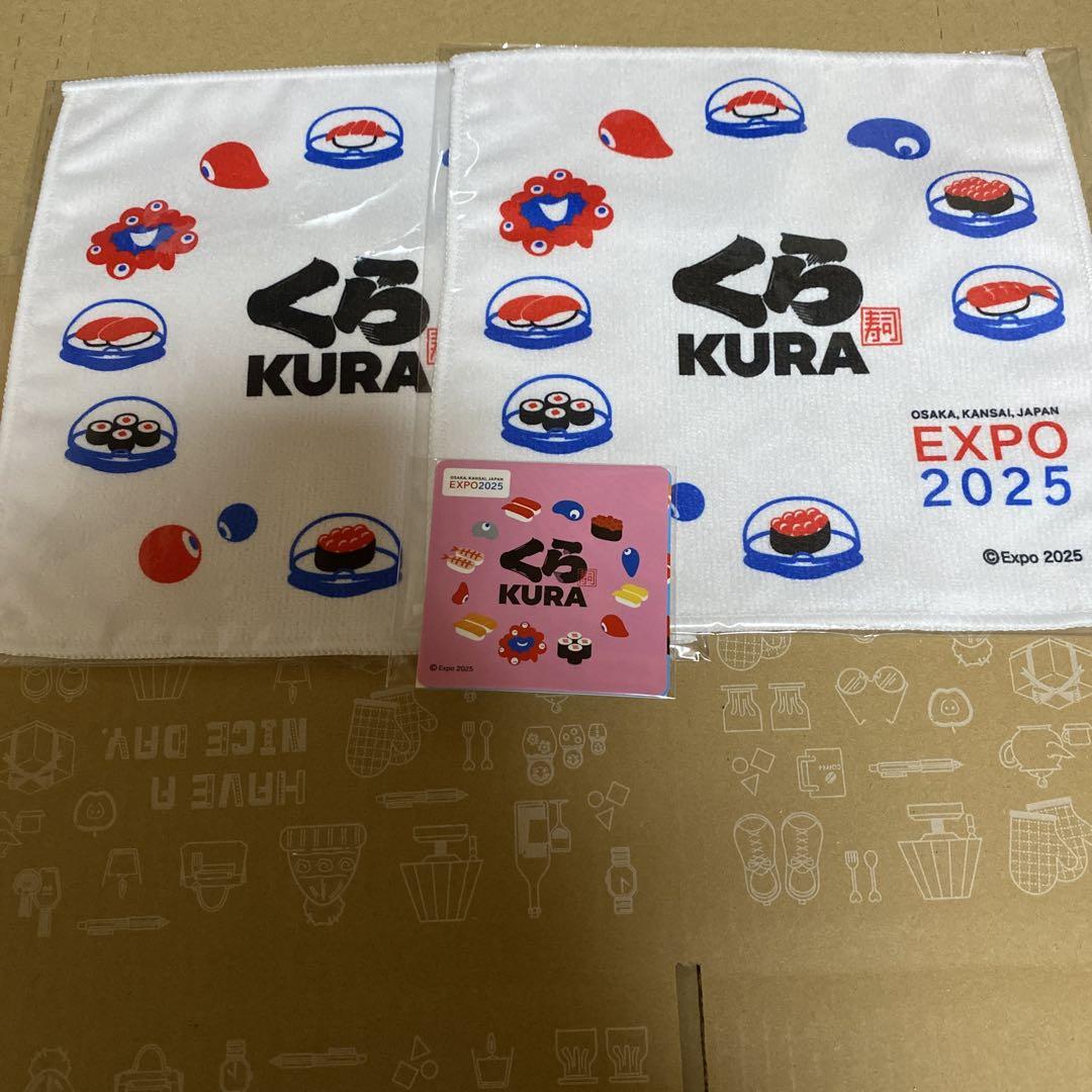 ちゃくら サイン入りタオル ステッカー くら寿司 ミャクミャク ミニタオルハンカチ ステッカー - メルカリ