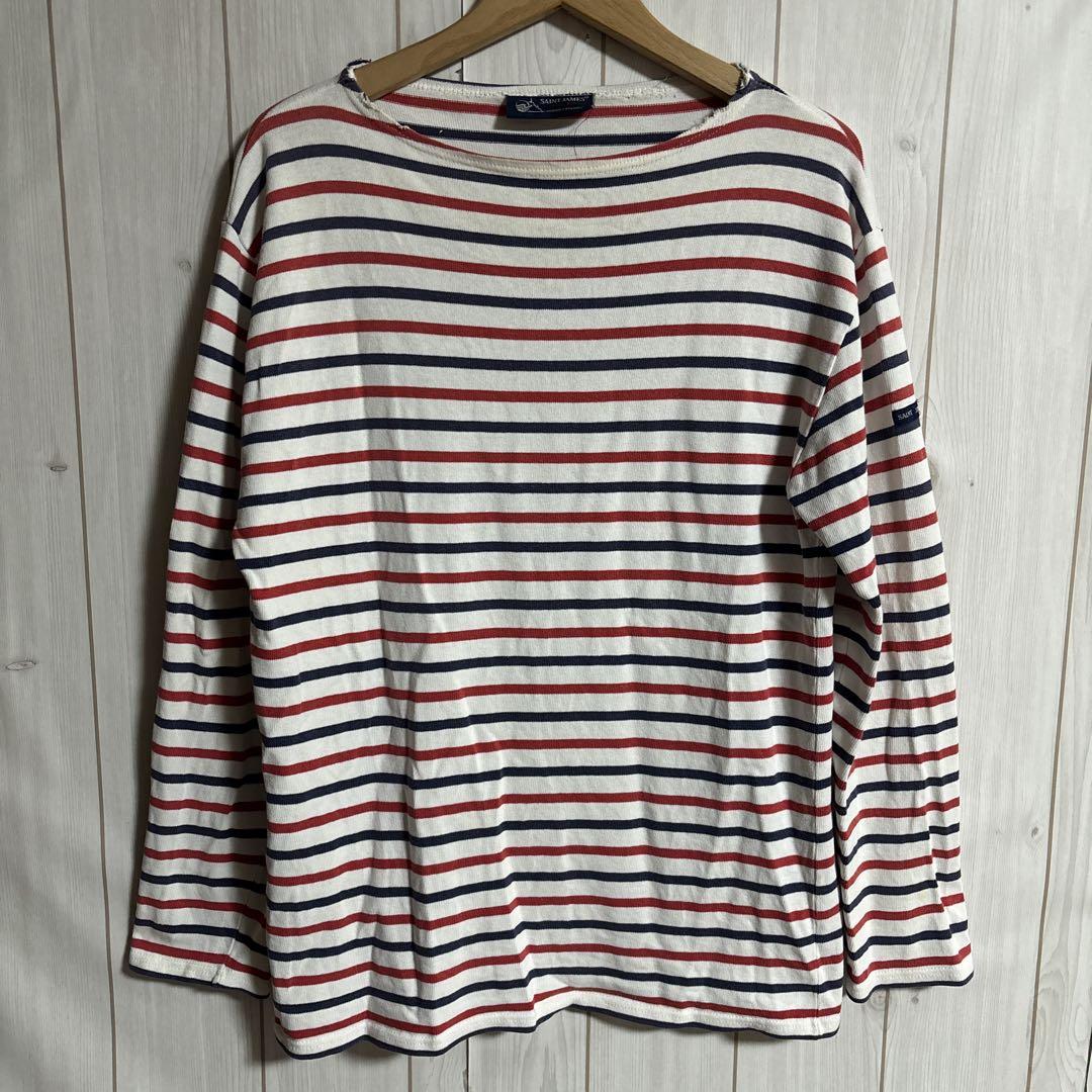90sフランス製SAINT JAMESウェッソンバスクシャツボーダー長袖Tシャツ