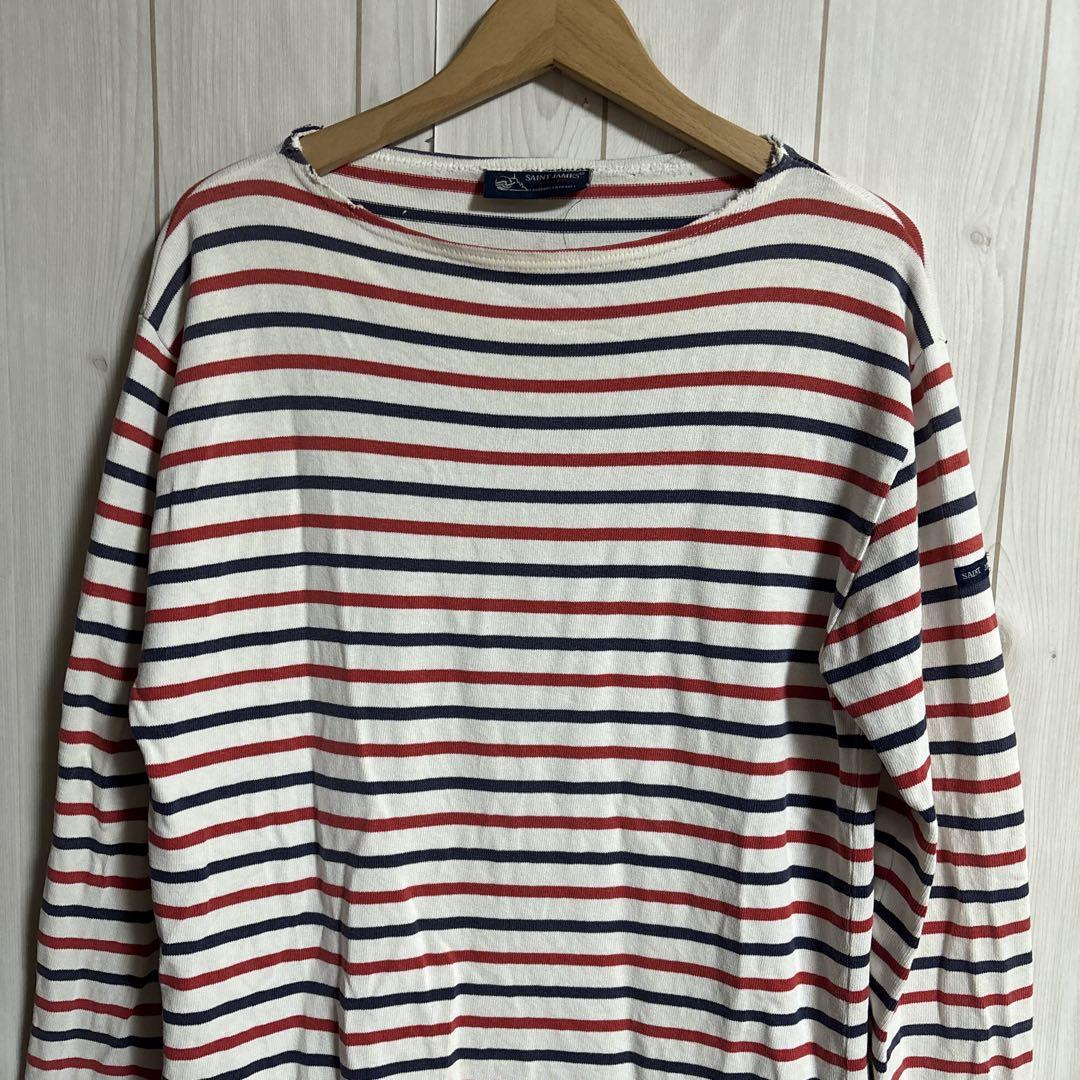 90sフランス製SAINT JAMESウェッソンバスクシャツボーダー長袖Tシャツ