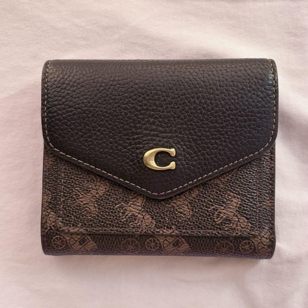 COACH 二つ折り財布 ブラウンレザー