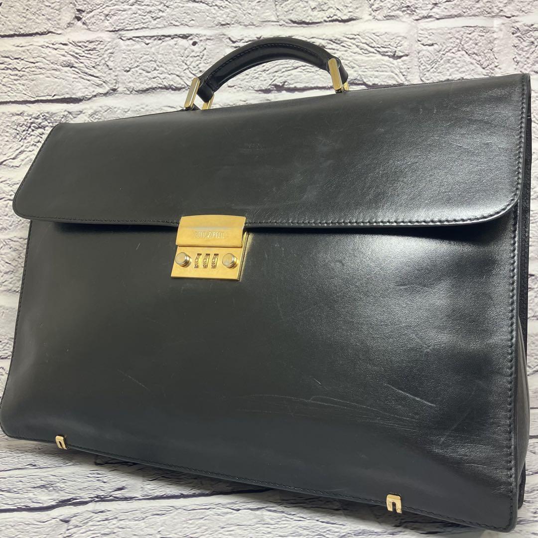 GOLD PFEIL ブリーフケース ゴールド金具 A4 ダイヤル 本革 黒
