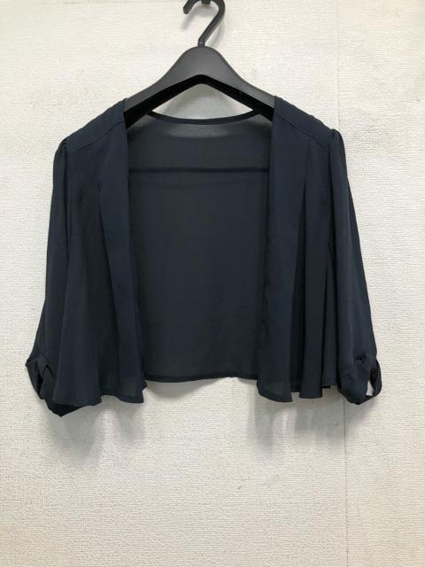 新品☆L紺系♪ボレロ＆ビジュー付ワンピドレス♪結婚式・フォーマル☆a702