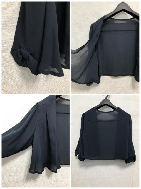 新品☆L紺系♪ボレロ＆ビジュー付ワンピドレス♪結婚式・フォーマル☆a702