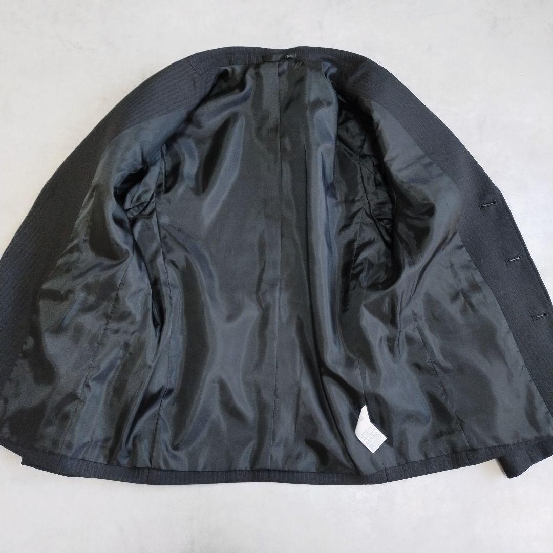 完品✨男子フォーマルスーツ　140 　セットアップ　黒×ブルー　式典　卒業　入学