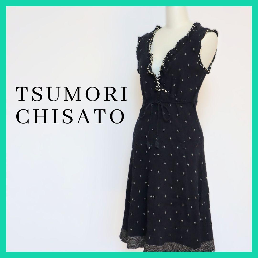 美品 TSUMORI CHISATO 半袖 シルク ワンピース ツモリチサト TSUMORI CHISATOツモリチサト ワンピース チュニック シルク個性