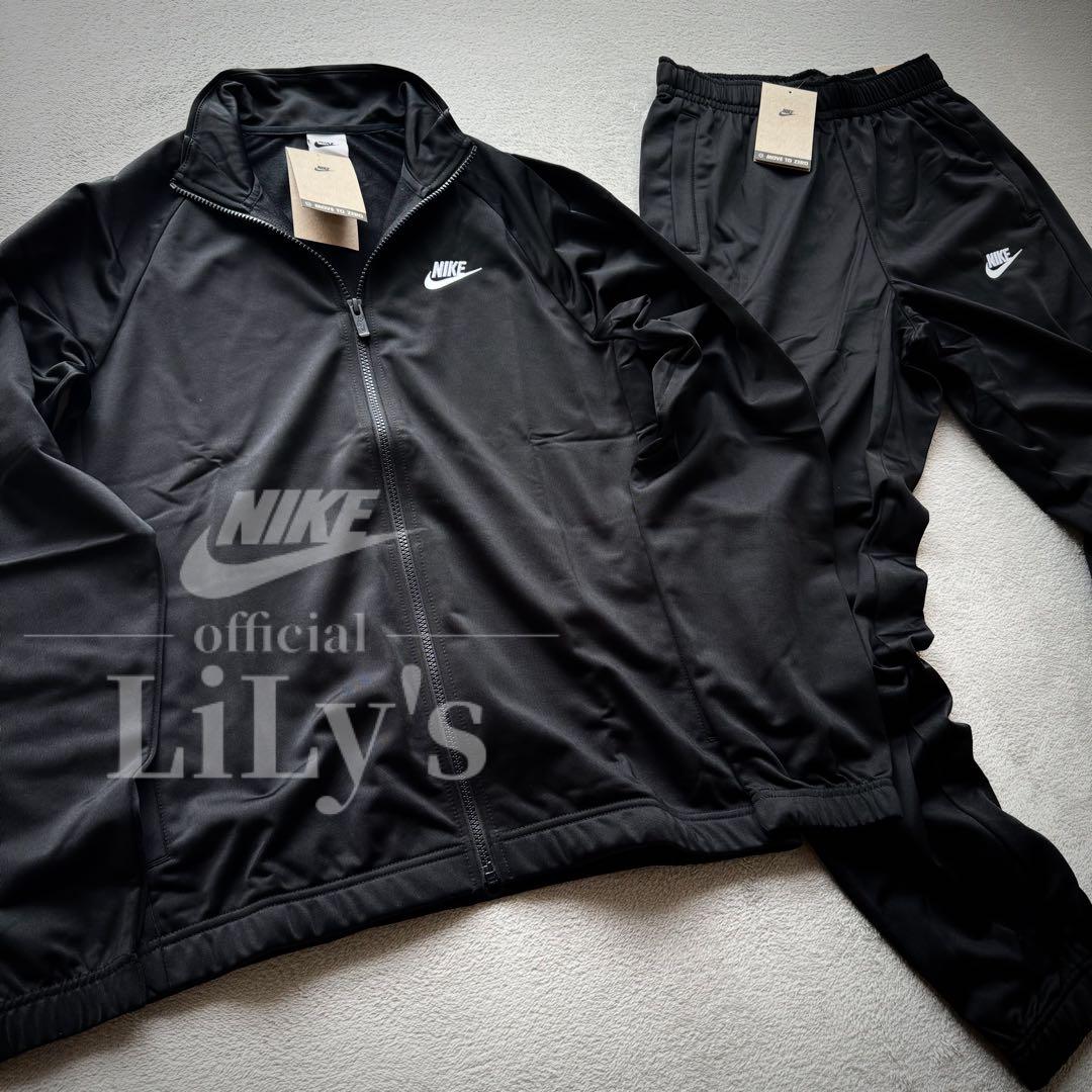 2新品　ナイキ上下セットアップ　黒　Ｍサイズ　ロゴ刺繍　スウォッシュ　NIKE