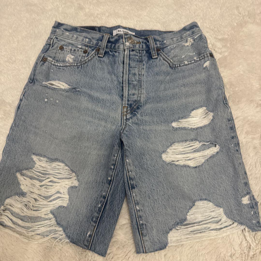 RE/DONE ダメージデニムハーフパンツ 24 ロンハーマン購入
