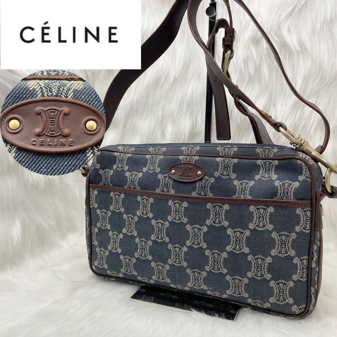 セリーヌ CELINE ショルダー バッグ デニム レザー Macadam