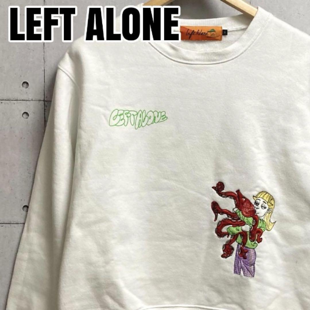 完売品 left alone 刺繍スウェット 人気カラー】LEFT ALONE 刺繍 スウェット トレーナー 古着