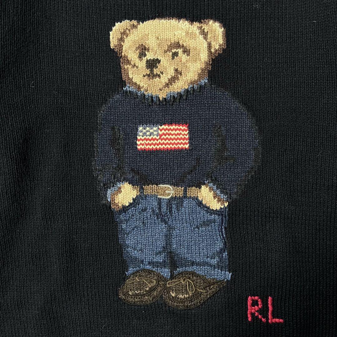 POLO RALPH LAUREN ポロベア 刺繍 ニット ネイビー