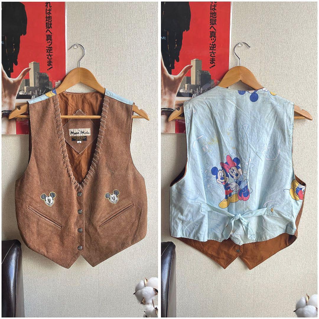 ヴィンテージ レザー ディズニー ベスト