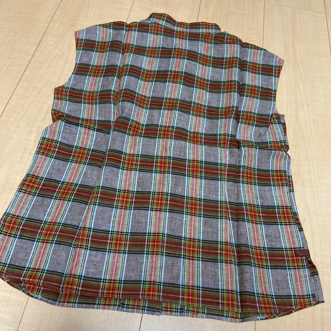 タグ付き新品　マドモアゼルノンノンパパス Ｌ ノースリーブシャツ 麻100%