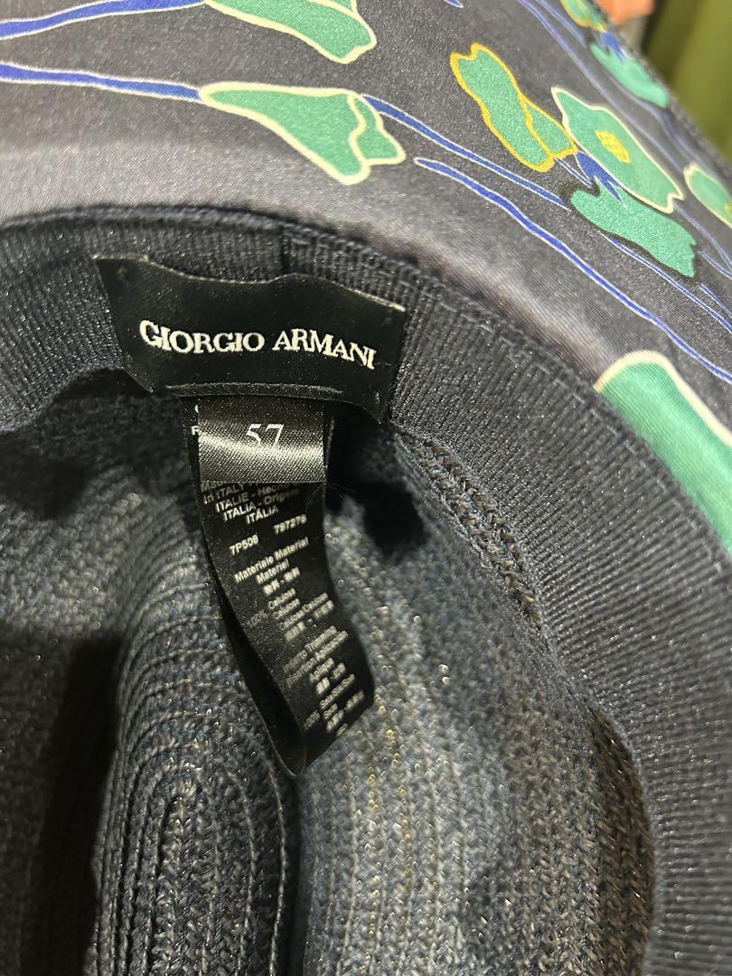 Giorgio Armani ブルーグレー 麦わら帽子 57