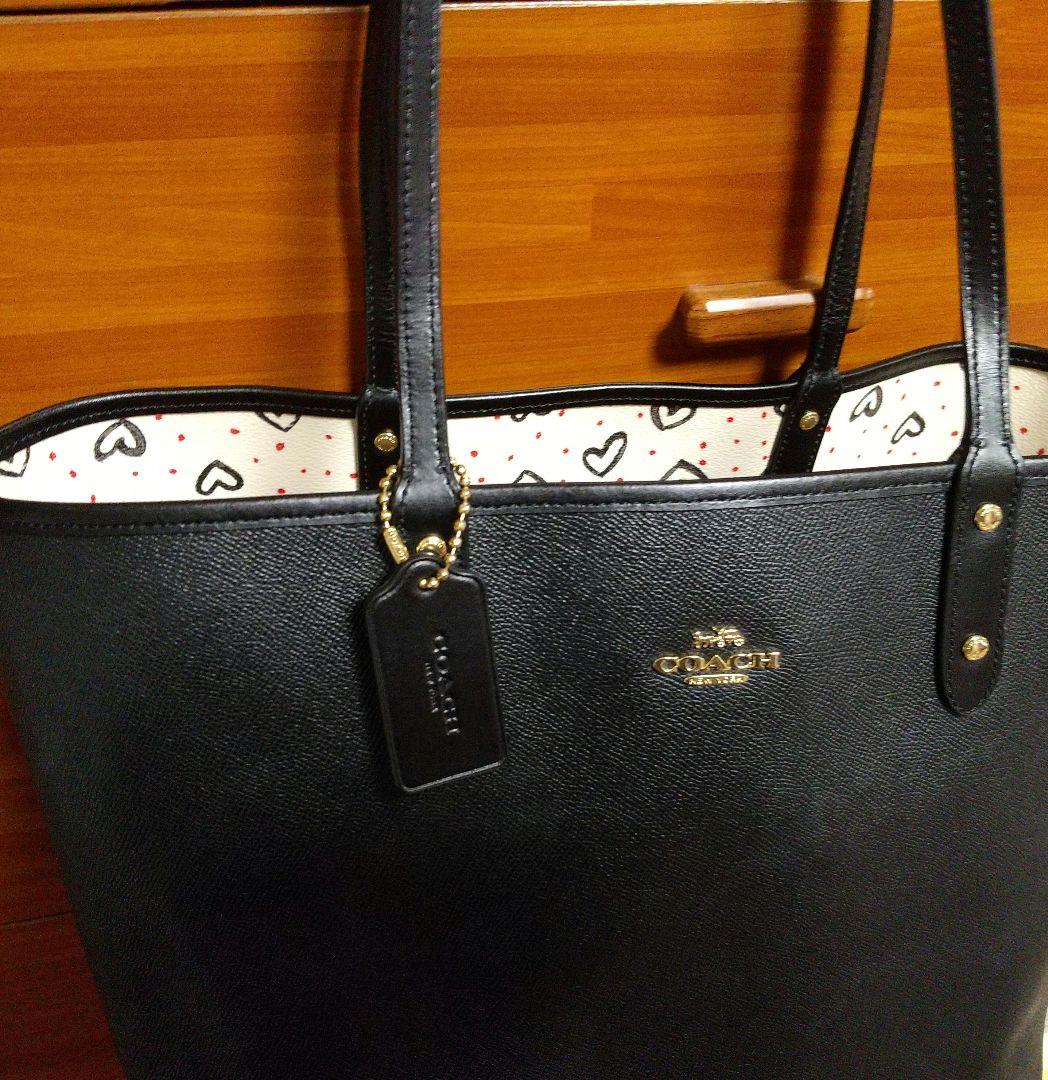 COACH トートバッグ リバーシブルハート&ブラック