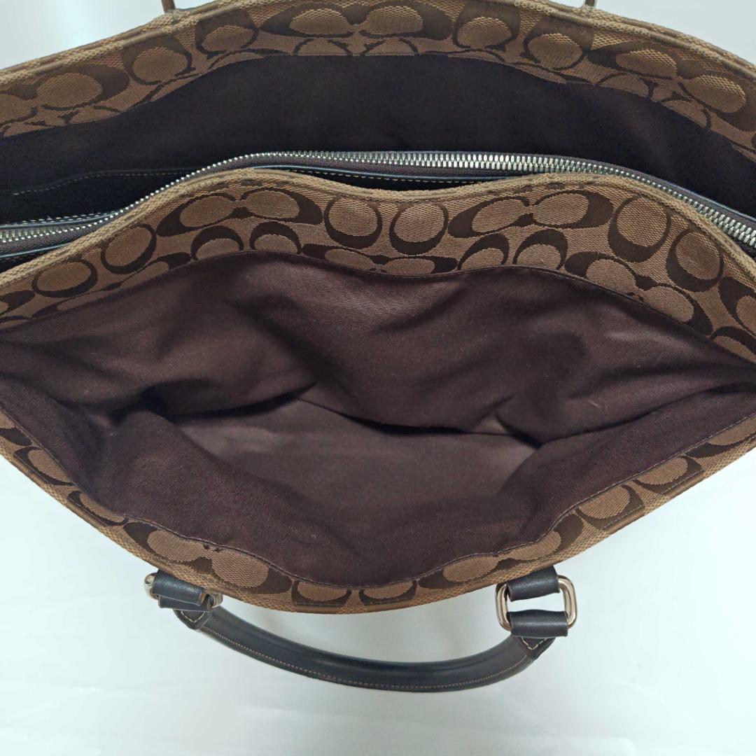 COACH コーチ ビジネスバッグ ブラウン シグネチャー キャンバス A4可