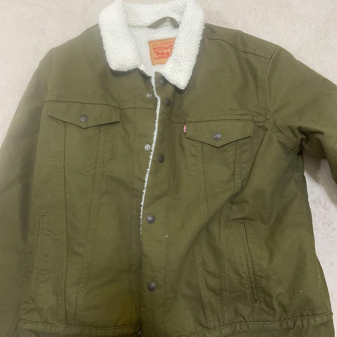 Levi s オリーブ シェルパ襟ジャケットXL LL Levi s KIN-KAAI_COM