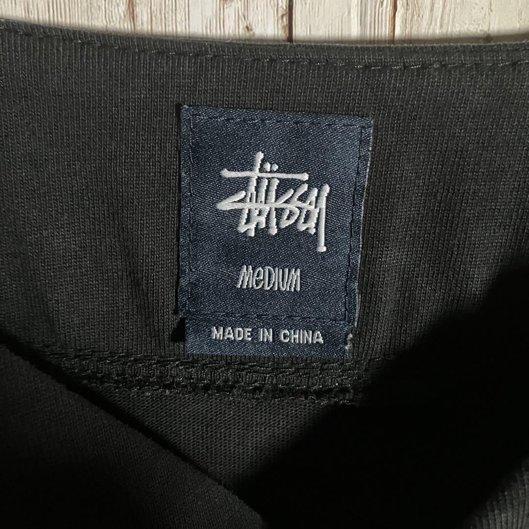 476 STUSSY ステューシー ベースボールシャツ 刺繍ロゴ ブラック