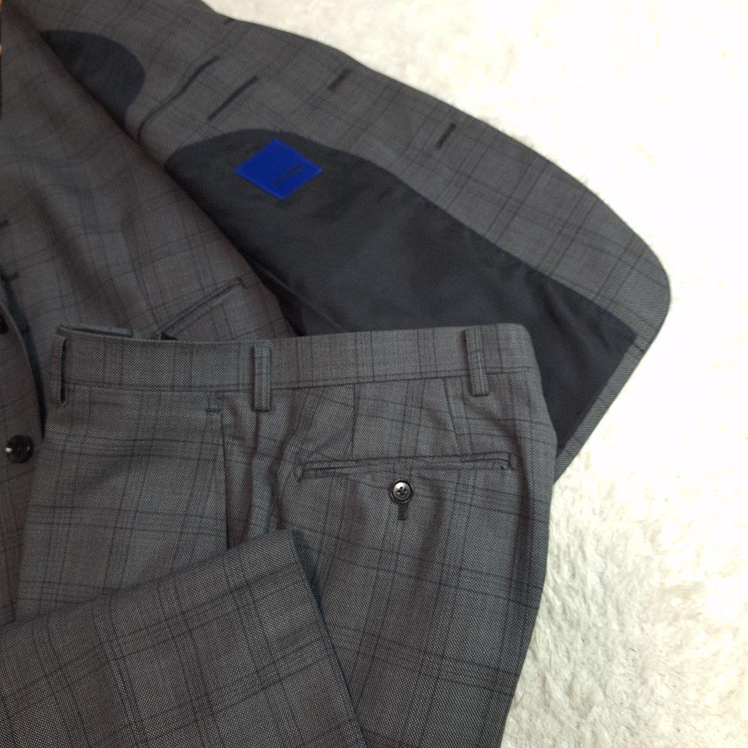 美品✨ジュンコシマダ　シルク　ビジネススーツ　スリーピース　チェック　AB4