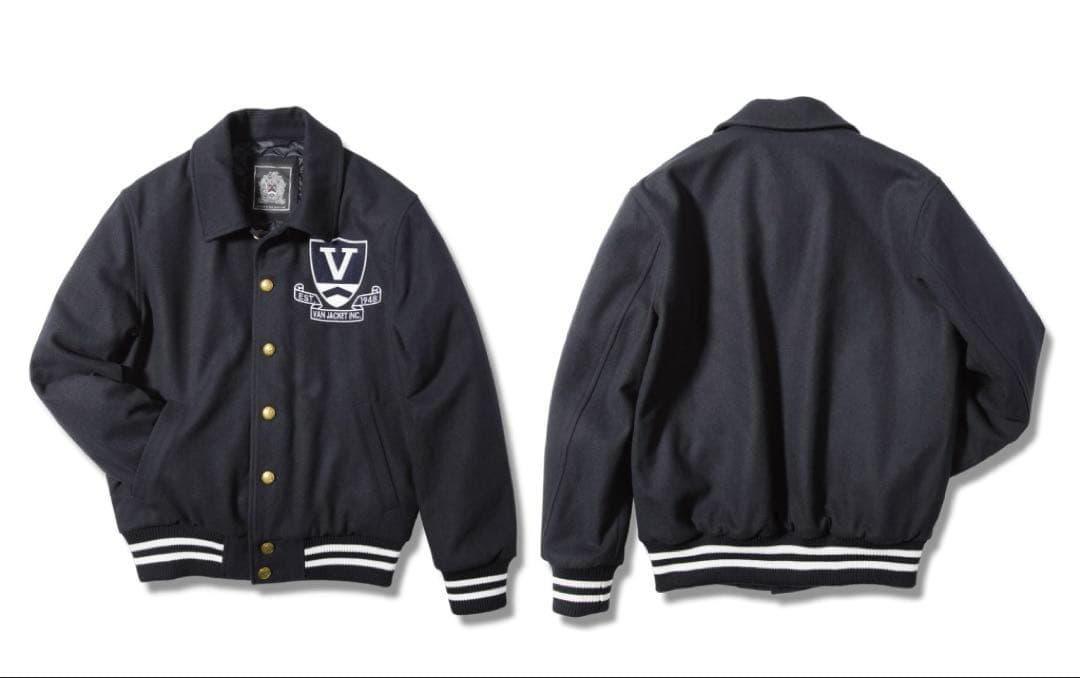 極美品 VAN JACKET スタジャン 金ボタン ワッペン 刺繍 ウール XL 極美品 VAN JACKET スタジャン 金ボタン ワッペン 刺繍 ウール XL