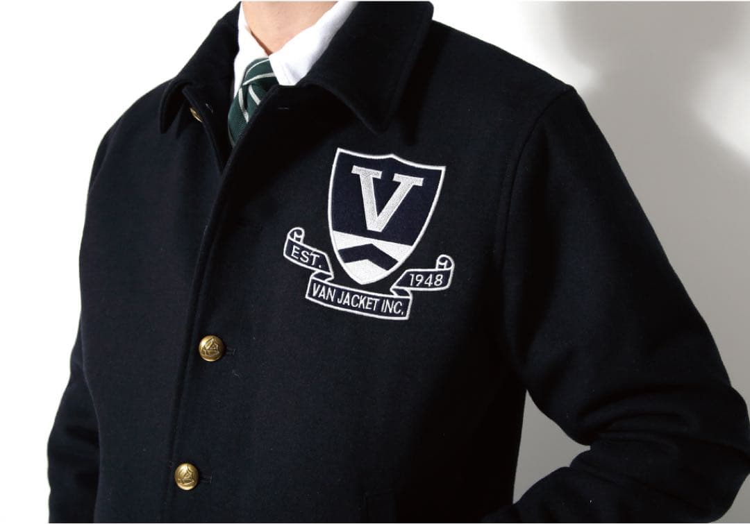極美品 VAN JACKET スタジャン 金ボタン ワッペン 刺繍 ウール XL 極美品 VAN JACKET スタジャン 金ボタン ワッペン 刺繍 ウール XL